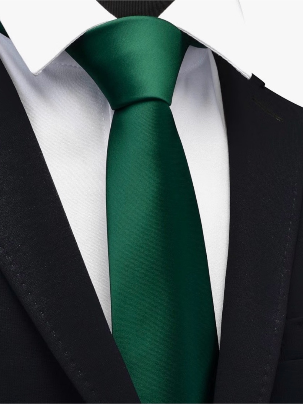 Men's Hunter Green Satin Finish Necktie